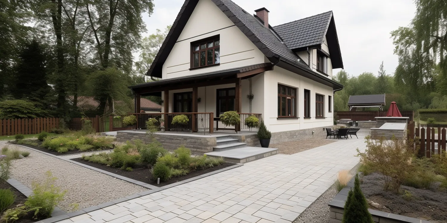 Podjazd z brukowanej kostki